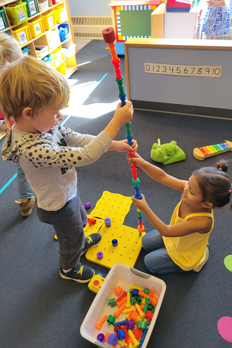 Children playing and learning